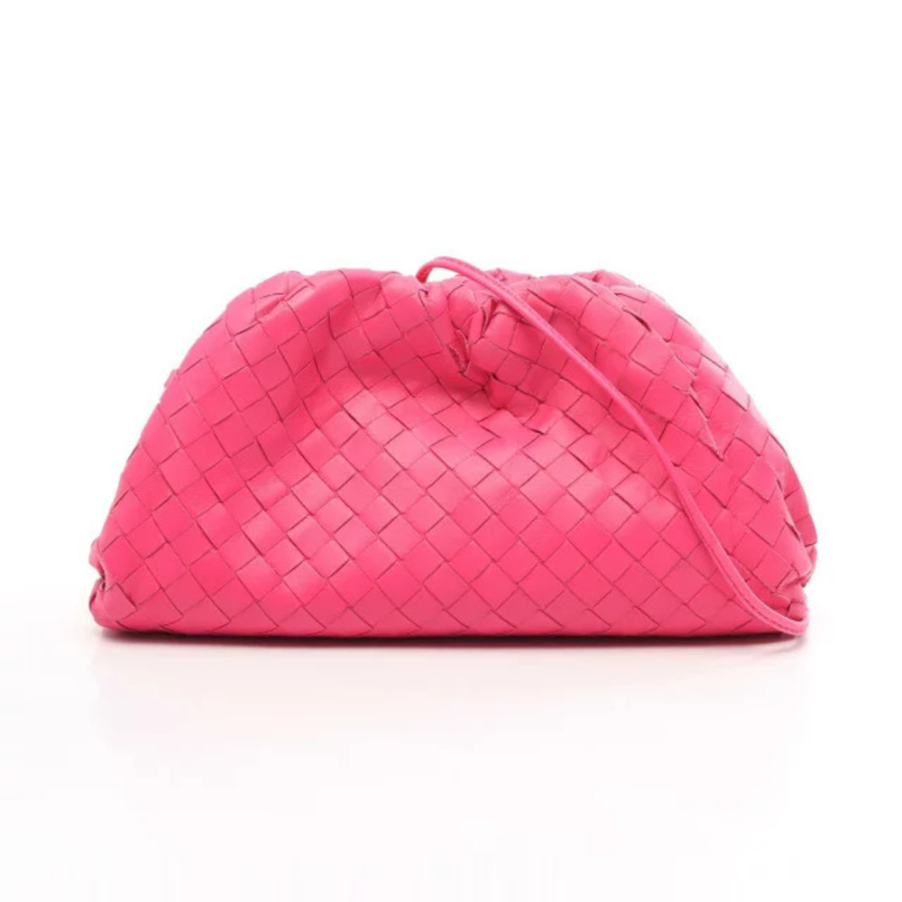 Bottega Veneta The Pouch Clutch Shoulder Bag Leather Pink